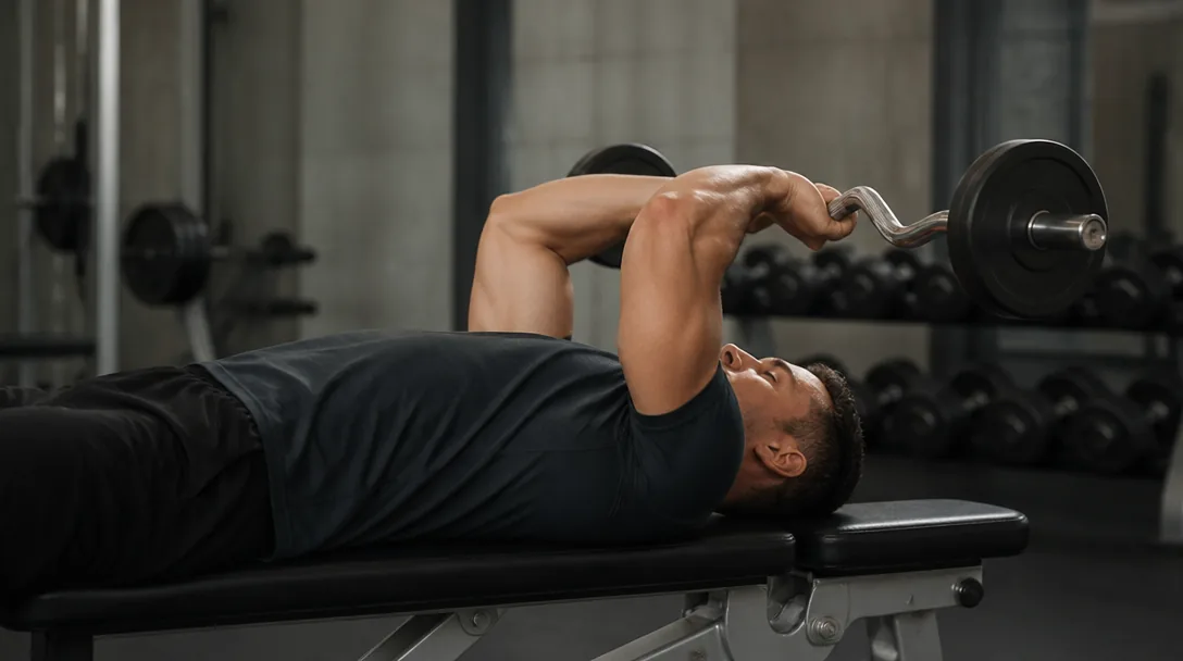 French press på gym – teknik för triceps
