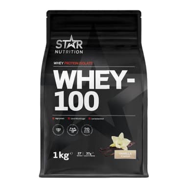 Star Nutrition Whey-100 Vassleprotein 1 kg, Vanilj