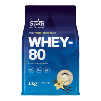 Star Nutrition Whey-80 Vassleprotein 1 kg, Vanilj